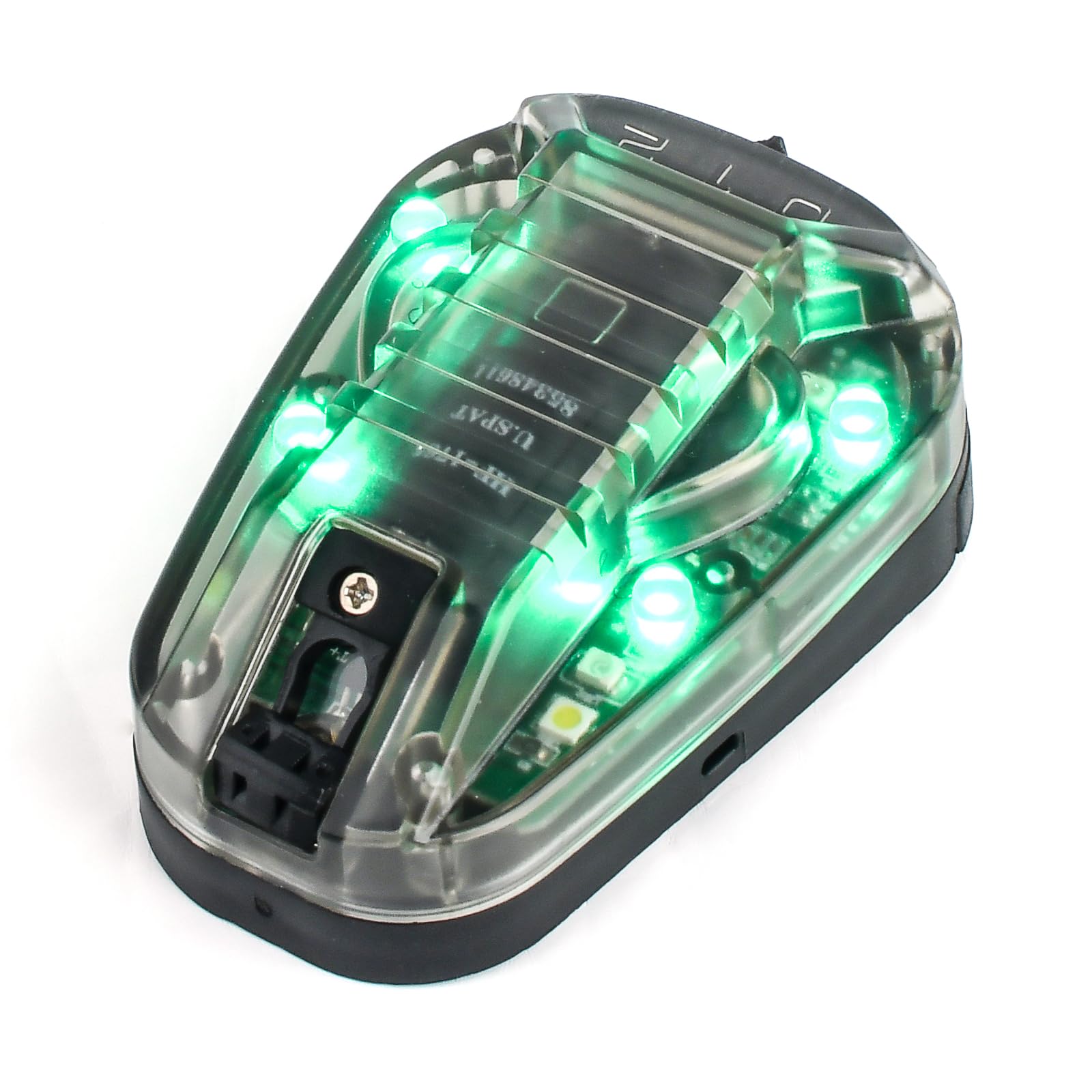 SBGJMY Tactical Helmet Signal Light, 4 Modes with Visible LED/IR/Strobe Light, Outdoor Sports Survival Light with Velcro Fast Helmet Lamp (Green) — image 1