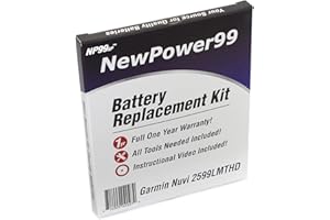 NewPower99 Battery Replacement Kit with Battery, Instructional Video and Tools Compatible with Garmin Nuvi 2599LMTHD