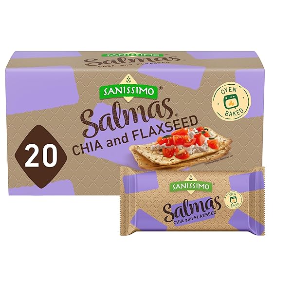 SANISSIMO SALMAS CHIA & FLAXSEED, 20 PACKS OF...