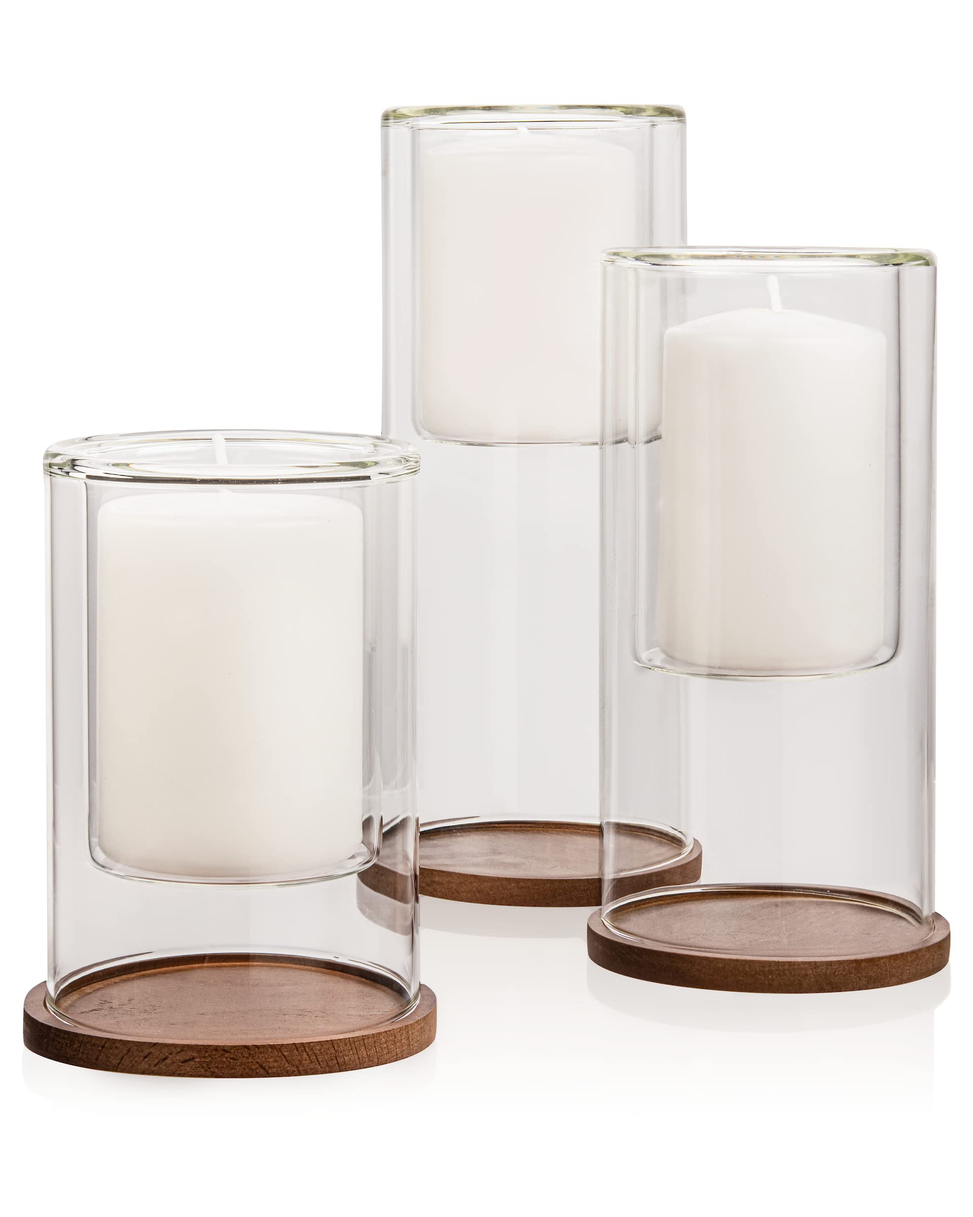 Set Of 6 Glass Hurricane Candle Holder Rectangular Candle