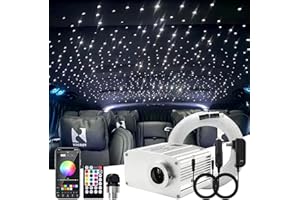 ATOKEE Starlight Headliner Kit, 10w Twinkle Fiber Optic Light Kit for Car Roof Use, 450pcs of (0.03in+0.04in+0.06in)*9.8ft Car Star Lights with APP/Remote Music Control