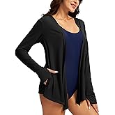 Women's UPF 50+ Sun Shirt Long Sleeve UV Sun Protection Shirts Lightweight Cardigan for Women with Pockets SPF Swim Cover Up
