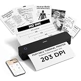 HPRT Inkless Portable Thermal Printer Wireless for Travel,MT610,203 DPI | Bluetooth Printer for home use, Supports 8.5 x 11"" US Letter &amp; A4 &amp; A5,Compatible with iOS,Android, Laptop,Black