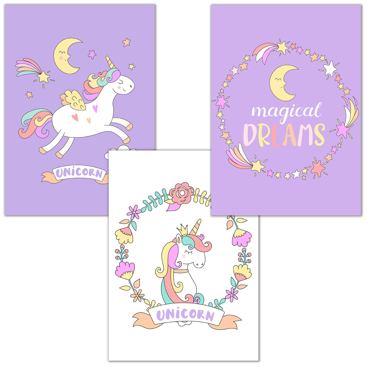 Bilderzeile® Children's Room Poster, 3 Pictures for Nursery and Baby Room Decoration, Children's Pictures with Animals for Girls and Boys, without Frame, Set of 3 #9