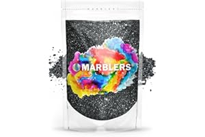 MARBLERS Black Mica Powder Colorant [Black Pearl] 3oz (85g) | Cosmetic | Epoxy resin Pigment, Dye | Non-Toxic, Vegan, Cruelty-Free | Lip Gloss, Nails, Body Butter, Bath Bomb, Candle & Soap Making