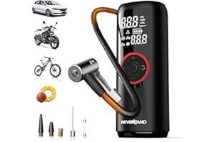 NEVERLAND Tire Inflator Portable Air Compressor - Auto Portable Air Pump for Car Tires, 150PSI Electric Air Inflator for Car Tires, Bike, Bicycle, Motorcycle, Ball Inflation