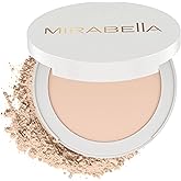 MIRABELLA - Invincible for All Pure Press Foundation, HD-Finish Pressed Powder, Buildable Mineral Pressed Powder Compact with Jojoba & Triglyceride, Age-Defying Makeup for All Skin Types, Porcelain P2