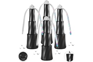 WYEWYE 4 Pack Fly Fans for Tables,Portable TableTop Fly Spining Fan Outdoor with Hook,Bug Repellent with Holographic Blades,Retractable Fly Fans for Restaurant Party Home Picnic,Black