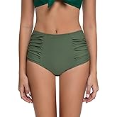 COCOPEAR Full Coverage Bikini Bottoms for Women High Waisted Bathing Suit Bottoms for Women Tummy Control Swim Bottoms 2026