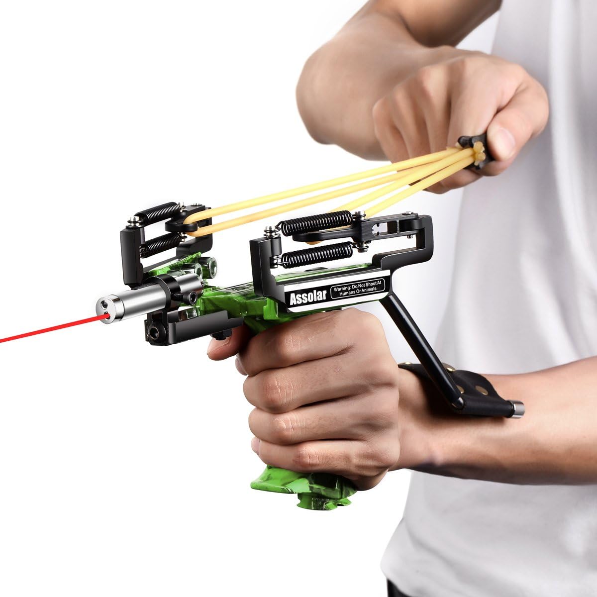 Assolar SS28 Super Power Stainless Hunting Laser Slingshot, Camo