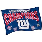 Team Sports America NFL New York Giants Multi-Win Superbowl Champions 3x5 Flag for Outside with Grommets | Outdoor & Indoor | Heavy Duty Flag & Banner | Works with Flag Pole for Outside House