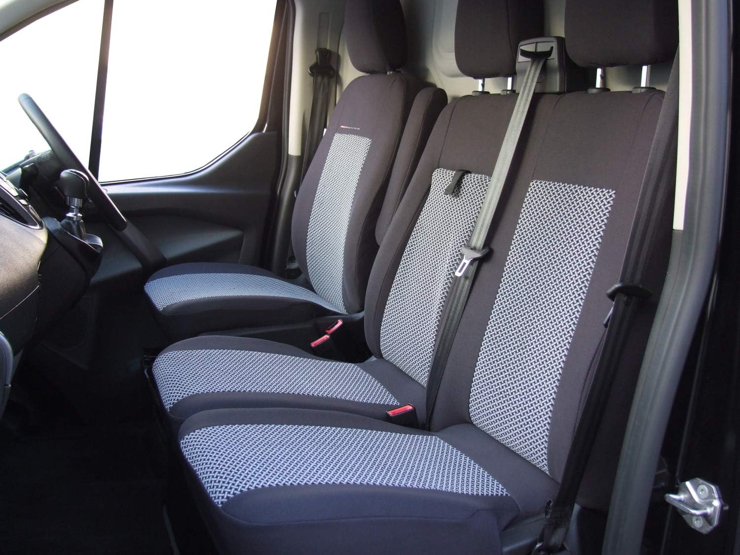 Dkmoto 541P2 Tailored Van Seat Cover with Fold Down Table, Light Blue - Image 4