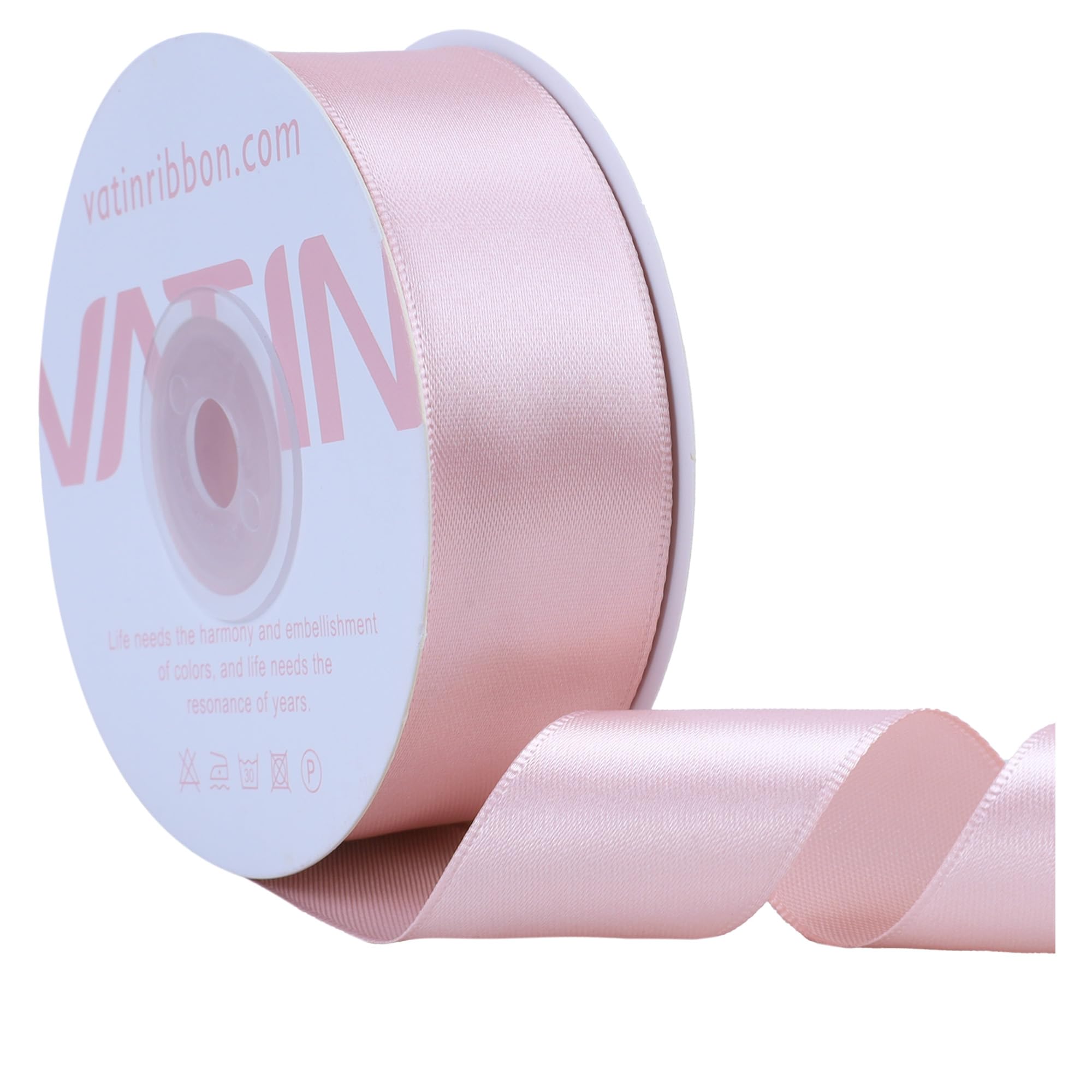 VATIN Rose Gold Satin Ribbon Polyester 25mm X 23m(25 Yards) Craft Fabric Ribbon Perfect for Gift Wrapping,Hair Bow,Party Balloon Trimming, Cake Decoration Sewing and Other Craft Projects