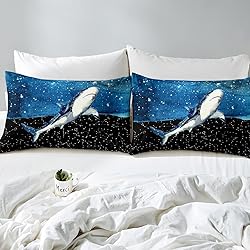 Shark Comforter Cover Galaxy Constellation Duvet