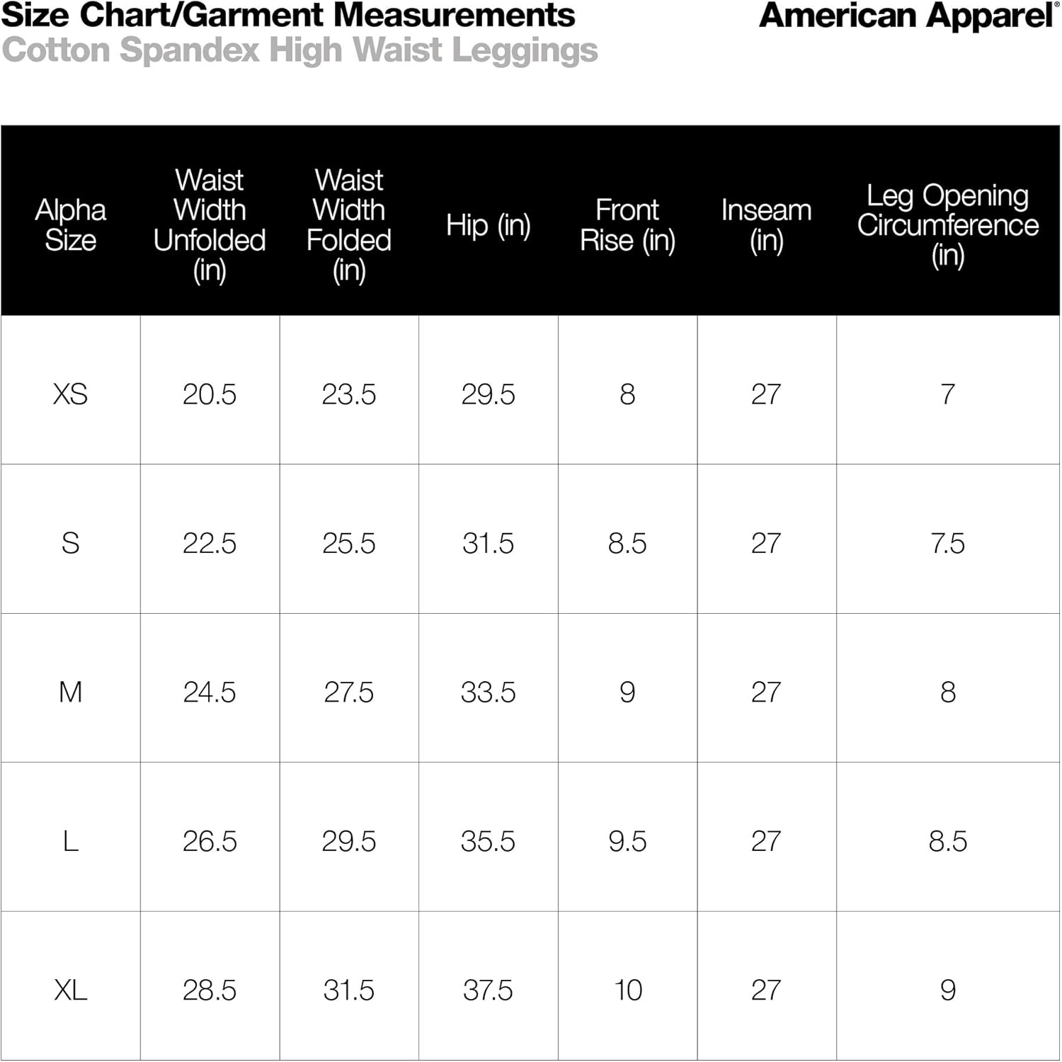 American Apparel Women's Cotton Spandex Jersey High-Waist Leggings at  Women’s Clothing store