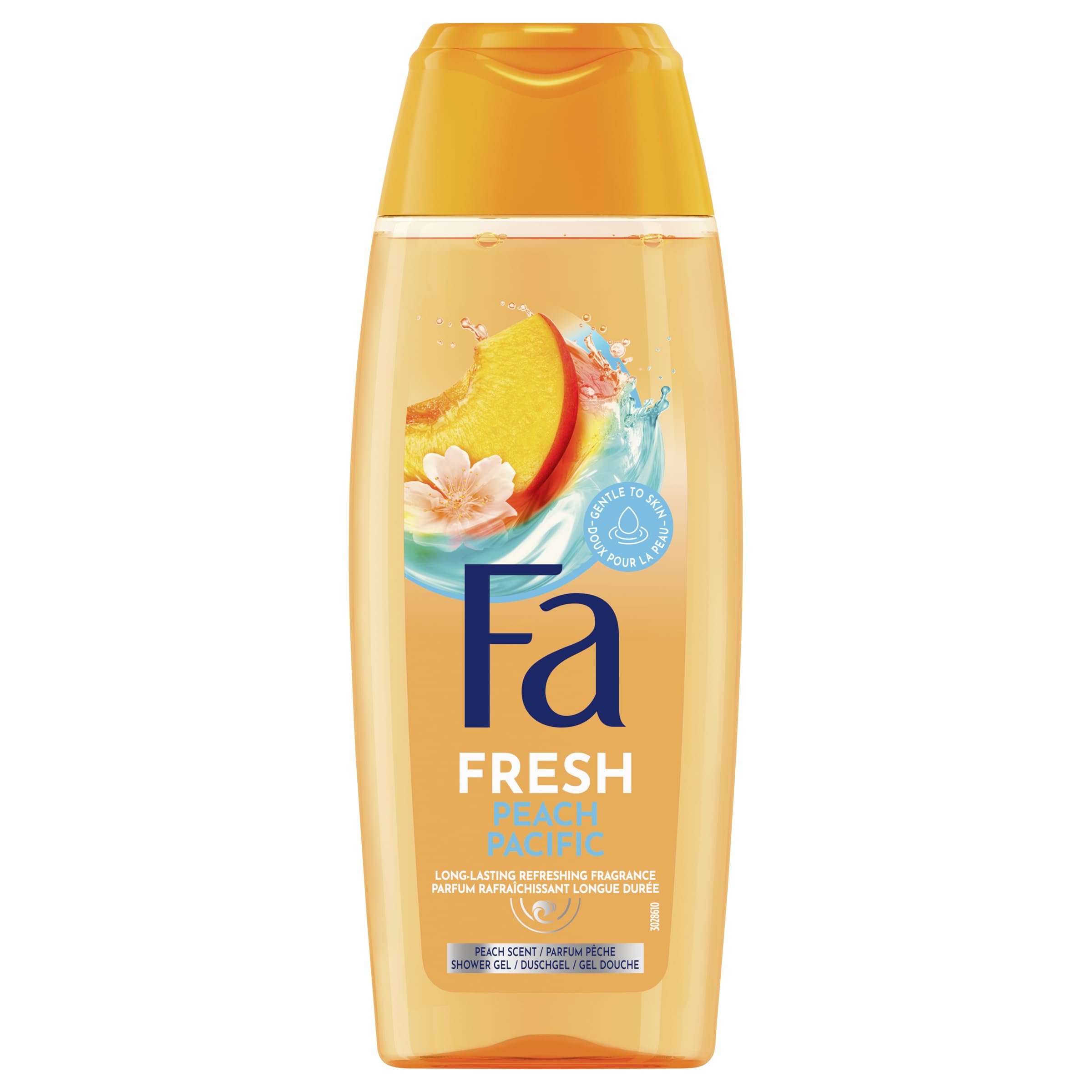 Fa - Refreshing Body Shower Gel - Fresh - Peach Pacific - Peach Fragrance - Long-lasting Refreshing - Gentle on the skin - Vegan formula - 250 ml bottle