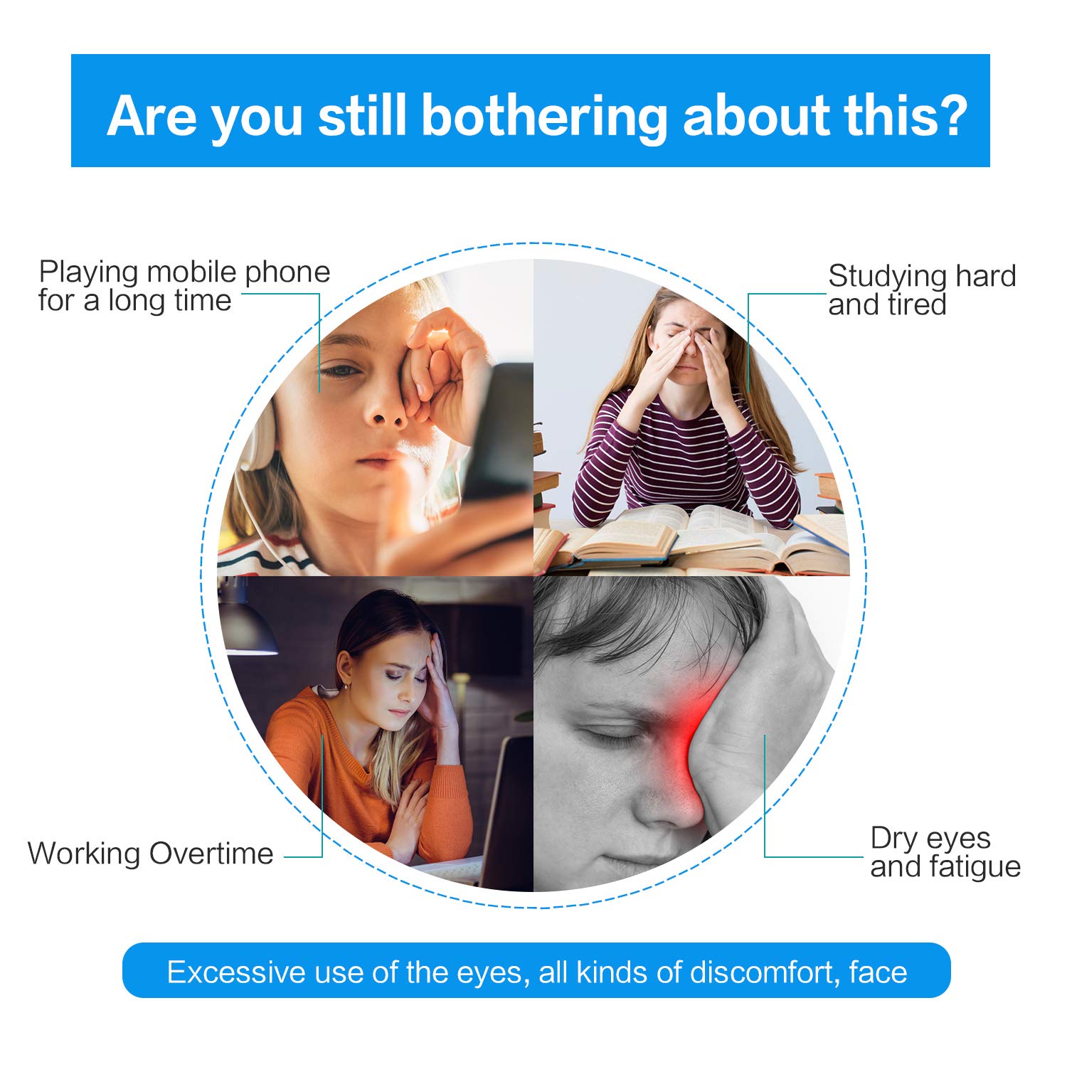 Heated Eye Mask for Dry Eyes, Natural Material Hot Eye Compress Heat Eye Mask for Blepharitis, Dry Eye, Eye Fatigue