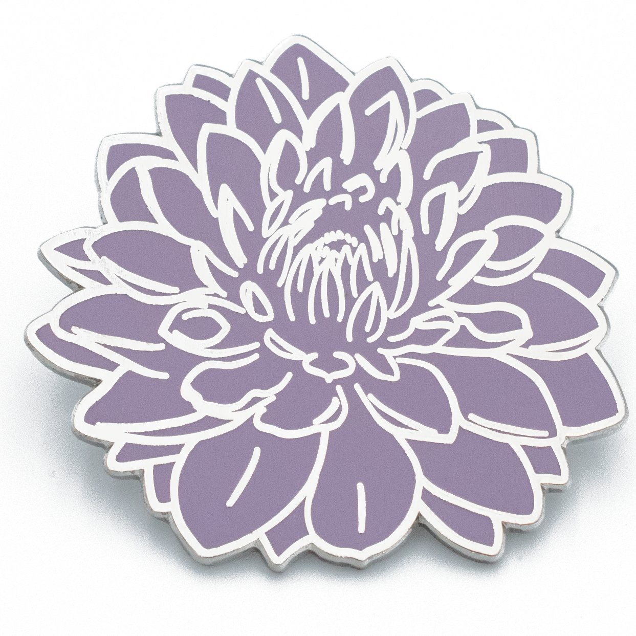 Dahlia Flower Hard Enamel Pin (Light Purple)
