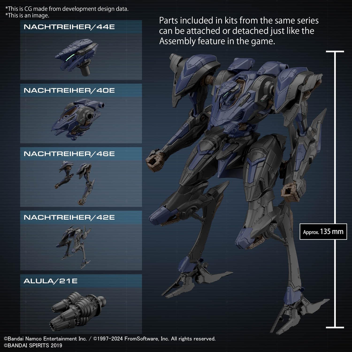 Bandai Hobby - Armored Core VI Fires of Rubicon - #02 Schneiber Nachthreiher/40E Steel Haze 30 MM 1/144 Modellbausatz 4
