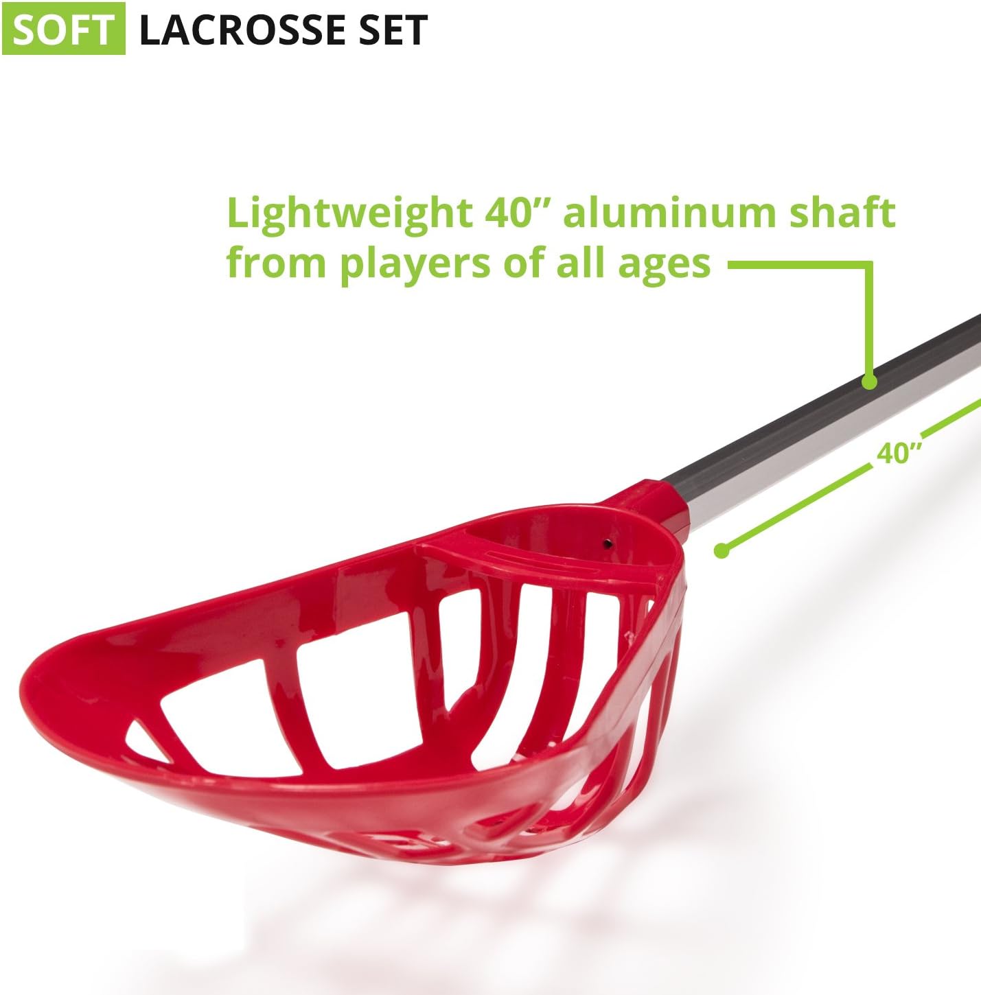 Champion Sports Soft Lacrosse Set: Training Equipment for Boys, Girls, Kids, Youth and Amateur Athletes - 12 Aluminum Sticks and 6 Vinyl Balls for Indoor Outdoor Use : Lacrosse Equipment : Sports & Outdoors