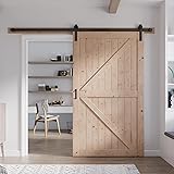 FREDBECK 48in x 84in Wood Barn Door with 8FT Barn