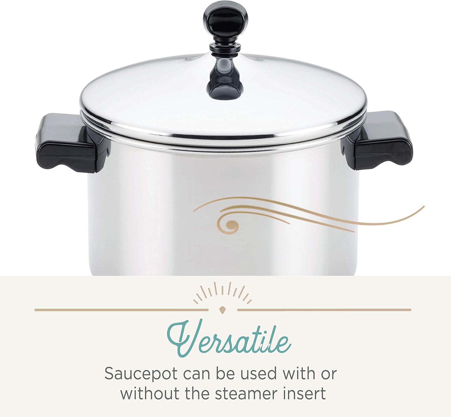 Farberware Classic Series Sauce Pot/Saucepot with Steamer Insert, 3 Quart, Silver: Kitchen & Dining