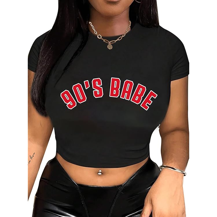 Floerns Camisetas De Mujer Casuales Con Manga Corta, Cuello Redondo