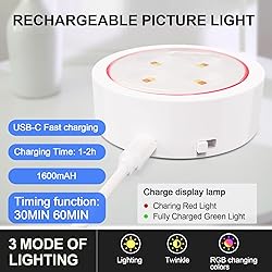 3 Pack Picture Lights for Wall, 13 RGB Color