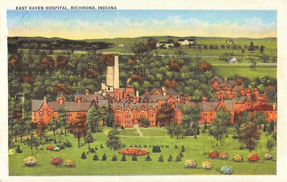 Richmond Indiana East Haven Hospital Birdseye View Antique