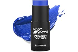 Wismee Blue Face Paint Stick,Blue Eye Black Stick,Full-coverage Royal Blue Body Paint Stick for Adults Children Halloween Cosplay Avatar Smurf Clown FX Makeup