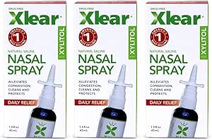Xlear Nasal Spray with Xylitol, All-Natural Saline Nasal Spray for Sinus Rinse &amp; Sinus Relief 1.5 fl oz (3 Pack)