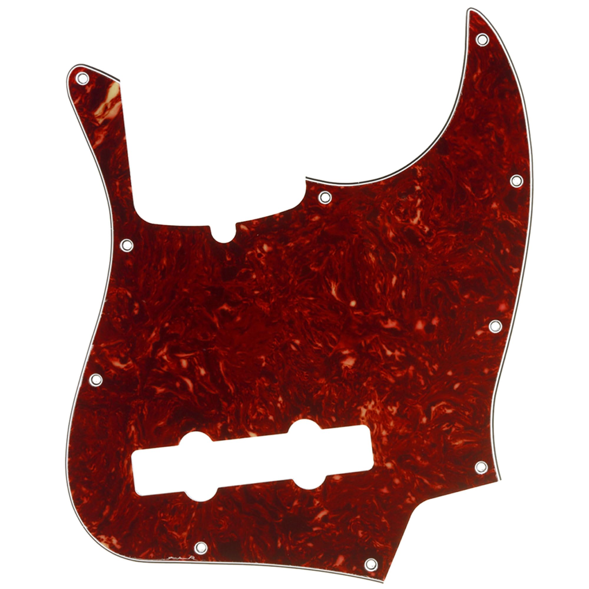 Musiclily Pro 5-String 10-Hole Contemporary J Bass Pickguard for Fender American Jazz Bass, 4Ply Vintage Tortoise