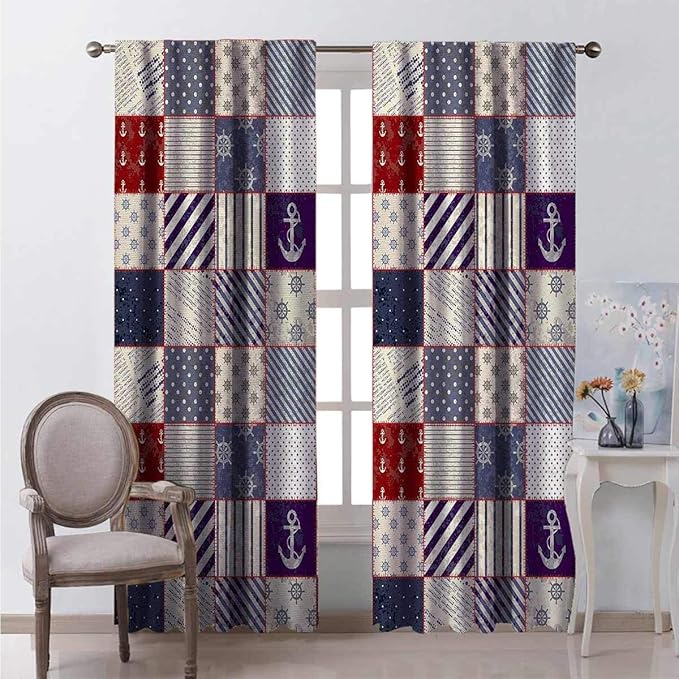 HELLOLEON Nautical Room Darkened Curtain Maritime and Nautical Life