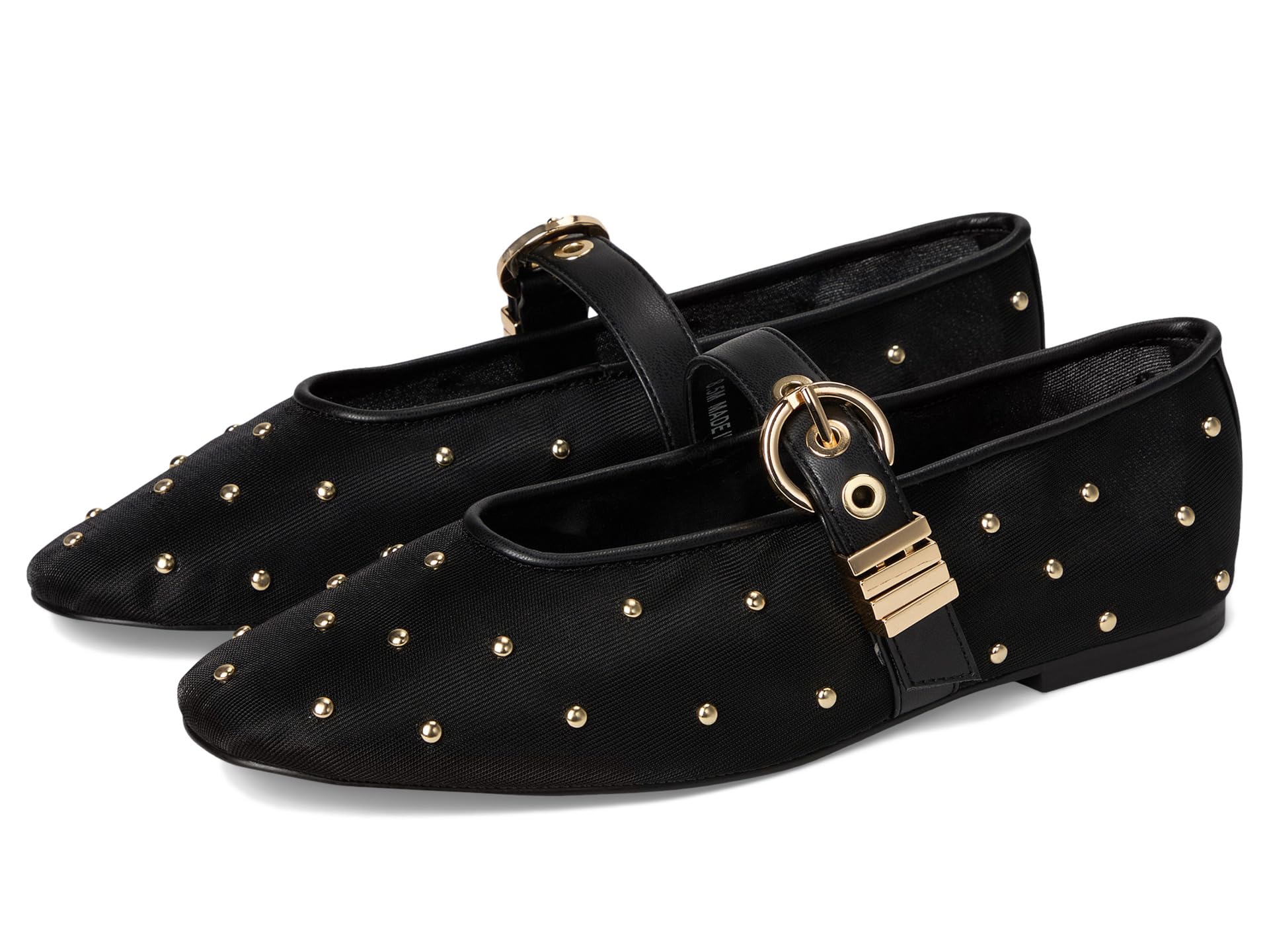 Steve Madden Women’s Lucia Ballet Flat, Black Multi Stud, 11