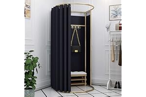 GENERIC Changing Room 78.7"x39.4"x37.4" Freestanding Dressing Room with Curtains, Portable Privacy Screen for Retail Store/Salon/Home Use (Black)