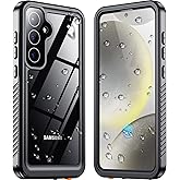 Justcool Designed for Samsung Galaxy S24 Case Waterproof, Built-in Screen & Lens Protector, Full Heavy Duty Protective Phone Case, 12FT Drop Shockproof Protection for Galaxy S24 6.2”, Black