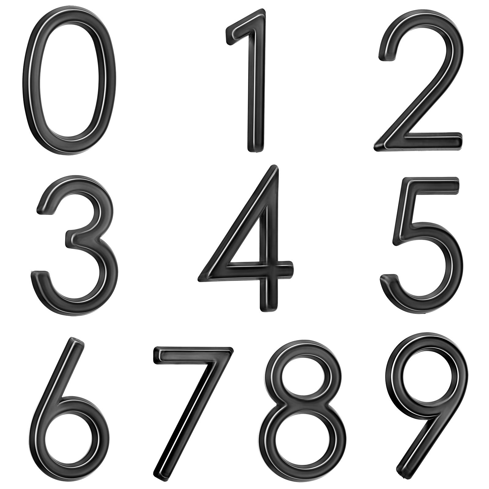 Photo 1 of 20 Pieces Mailbox Numbers 3D Door Numbers 0-9 Self-Adhesive 2 Inch Address Stickers Street House Signs for Residence, Apartment, Office Room, Mailbox (Black)