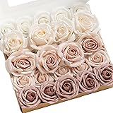 Ling's Moment Artificial Flowers Fake Silk Roses