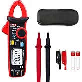 UNI-T UT210e Mini Clamp Meter &amp; Alligator Electric Clips | AC/DC Amp Meter Clamp Multimeter, True RMS, 2000 Counts, Voltage Tester Continuity Tester Capacitor, HVAC Tool