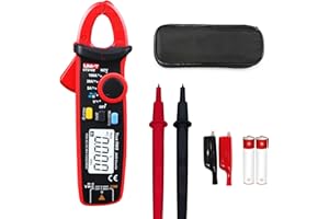 UNI-T UT210e Mini Clamp Meter & Alligator Electric Clips, AC/DC Amp Meter Clamp Multimeter True RMS 2000 Counts Voltage Teste