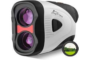FLAGFRONT Range Finder Golf Rangefinder with Slope, 1200 Yards Golf Range Finder, 6X Magnification, Flag Locking Vibration, Must Accessories for Golfer