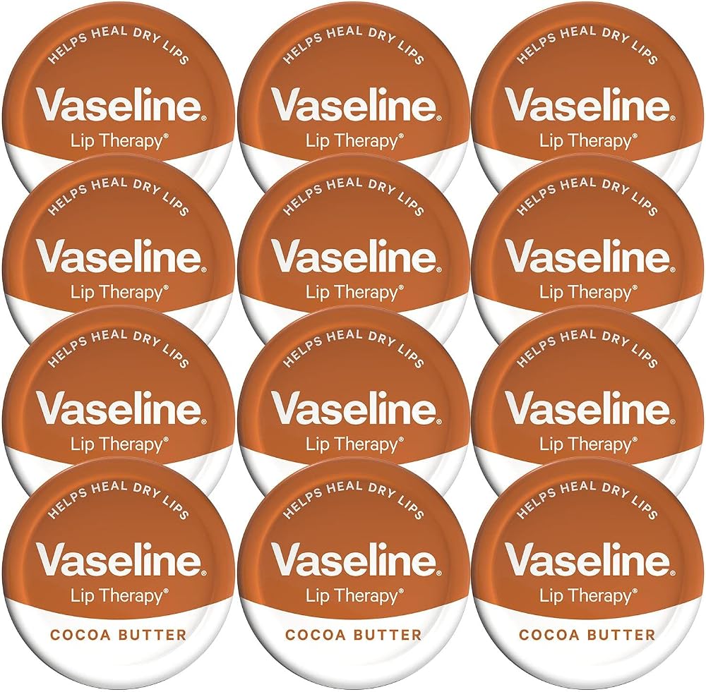Vaseline Cocoa Lip Balm 12 x 20g Pack for Lip Care & Protection