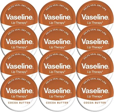Vaseline Cocoa Lip Balm 12 x 20g Pack for Lip Care & Protection