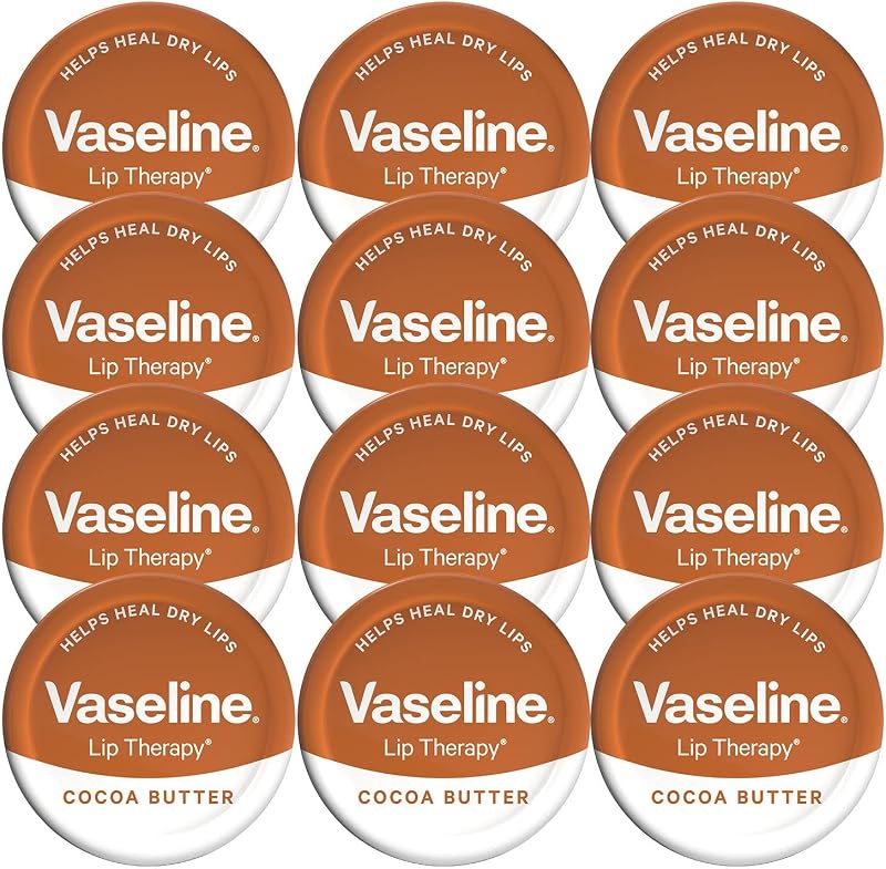Vaseline Cocoa Lip Balm 12 x 20g Pack for Lip Care & Protection