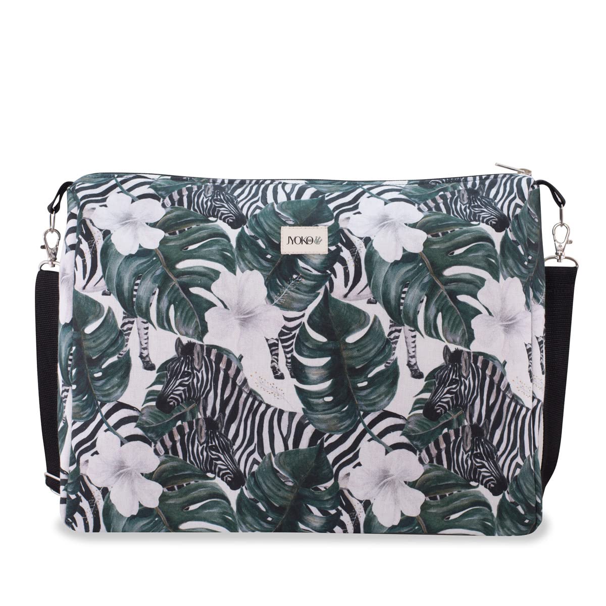 JYOKO Kids Organiser Storage Bag for Prams, Cotton, Universal Baby Stroller Storage Bag Pushchair (Petite 40 x 30 x 10, Zebra)