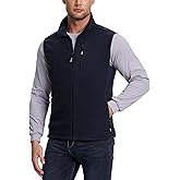 Outdoor Ventures Men's Full-Zip Lightweight Polar Fleece Vest Outerwear with 5 Pockets Warm Winter Sleeveless Jacket Casual