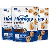 HighKey Protein Chocolate Chip Cookies - Low Sugar, High Protein Keto Snack 3-Pack, 2.25oz, Low Carb Gluten Free Cookies with Oat Fiber, Healthy Sweet Treat