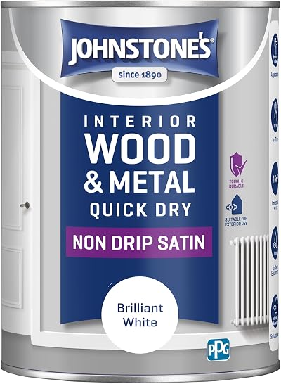 Johnstone's Wood & Metal Paint Satin Finish Brilliant White 1.25L