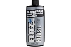 FLITZ Multi Purpose Metal Polish Liquid - 7.6oz USA-Made Tarnish Remover - For Aluminum, Chrome, Brass, Nickel, Silver - Non-Abrasive Cleaner & Restorer - Not for Patina or Electroplated Finishes