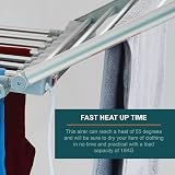 OurHouse Heated Winged Clothes Airer, 20 Bars, 15kg Capacity, Portable view 4